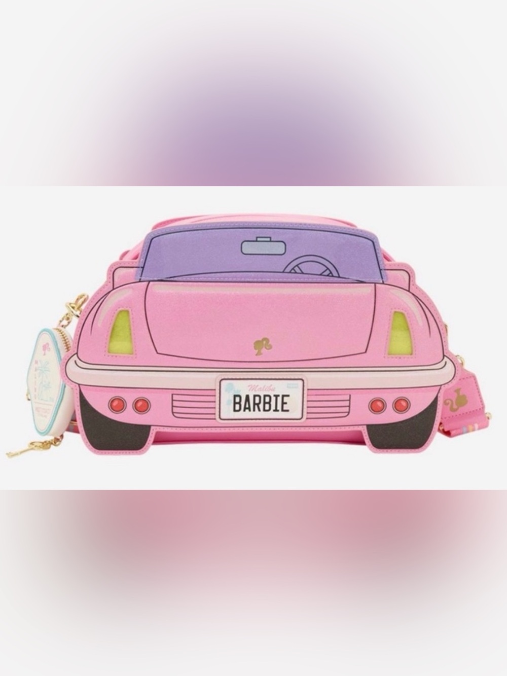 BARBIE LOUNGEFLY LARGE CAR PURSE W/ LIGHT-UP HEADLIGHTS/NWT/NEW IN PLASTIC/RARE!